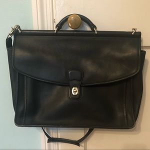 Vintage COACH Black Leather Briefcase
